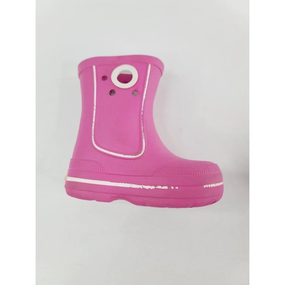 Crocs, Solid Slip-On Rubber Casual Rubber Rain Boots, Girl, Size 6/7, Pink.